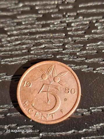5 Cent 1980 - Koningin Juliana beschikbaar voor biedingen