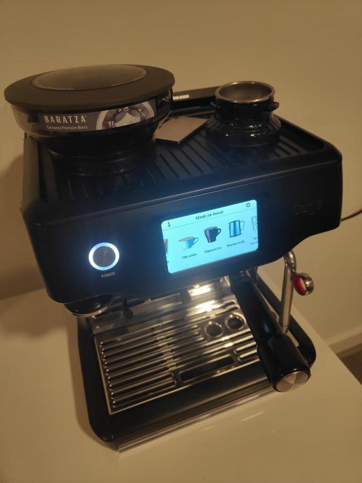Sage The Barista Touch – Black Truffel – Zo goed als nieuw, Witgoed en Apparatuur, Koffiezetapparaten, Zo goed als nieuw, Koffiebonen