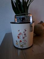 Vintage ijsemmer wild bloemen design bodemrooster + tang, Ophalen of Verzenden