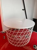 Witte bijzettafel, Huis en Inrichting, Minder dan 55 cm, Gebruikt, Rond, Ophalen