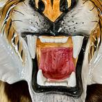 Wandmaskers tijger jaren 70 . 2 maten . Hollywood regency, Verzamelen, Beelden en Beeldjes, Ophalen of Verzenden, Zo goed als nieuw