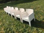 6 witte Driade toy stoelen Phillipe Starck design strak, Kunststof, Gebruikt, Stapelbaar, Ophalen