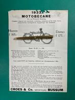 Motobécane Motorcycle Advertentie 1933 FRA/NL (Origineel), Ophalen of Verzenden, 1920 tot 1940, Nederland, Knipsel(s)