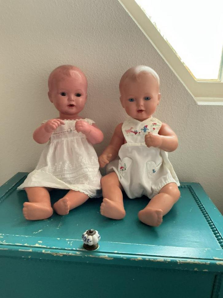 Twee schildpadpoppen T56 uit de jaren ‘50, Antiek en Kunst, Antiek | Speelgoed, Ophalen of Verzenden