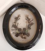 Antiek Haarwerk Memento Mori Haarkader 2 kleuren haar, Antiek en Kunst, Ophalen of Verzenden