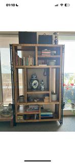 Bamboe houten boekenkast/vitrinekast, Huis en Inrichting, Kasten | Vitrinekasten, Ophalen, 50 tot 100 cm, Zo goed als nieuw, 150 tot 200 cm