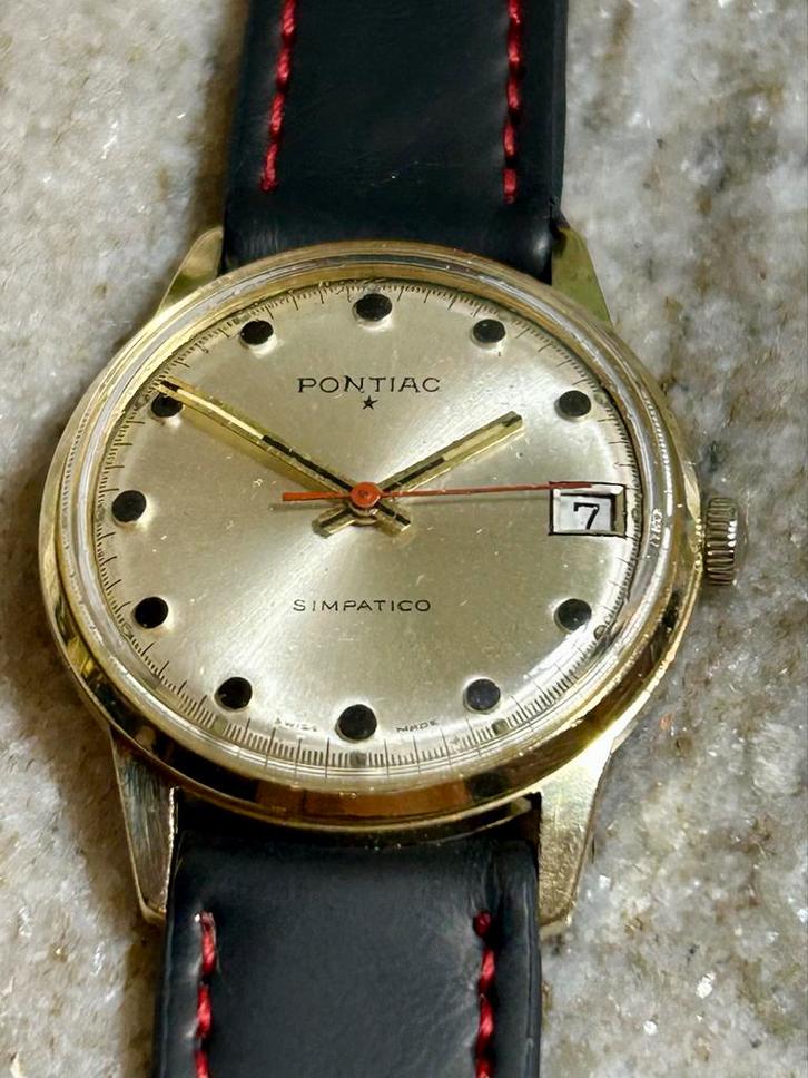 Vintage Pontiac Sympatico Mechanisch Horloge, Sieraden, Tassen en Uiterlijk, Horloges | Antiek, Polshorloge, Overige merken, Overige materialen