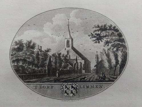 59 / Limmen Castricum - Gravure uit 1793 Oleffen & Bakker, Antiek en Kunst, Kunst | Etsen en Gravures, Ophalen of Verzenden