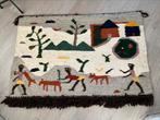 Afrikaans Wandkleed primitieve kunst handgeweven, Ophalen of Verzenden