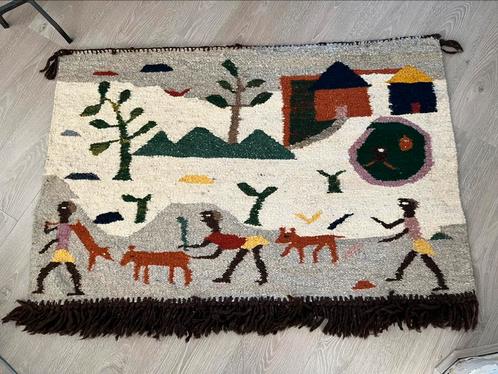 Afrikaans Wandkleed primitieve kunst handgeweven, Antiek en Kunst, Kunst | Niet-Westerse kunst, Ophalen of Verzenden