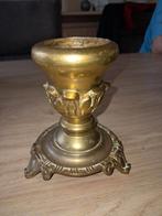 Zware messing kandelaar, 13cm hoog, Ophalen of Verzenden, Koper of Brons
