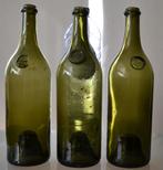 oude fles wijn / pernod met zegel 4 stuks mondgeblazen (19), Antiek en Kunst, Ophalen