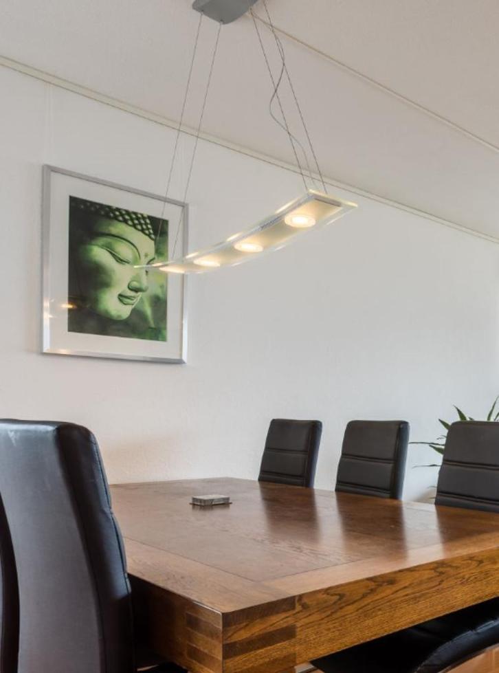 Philips Lirio serie - eetkamper hanglamp, Huis en Inrichting, Lampen | Hanglampen, Gebruikt, 75 cm of meer, Glas, Metaal, Ophalen of Verzenden