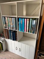Stevige diepe witte kast deels open, deels deurtjes, Huis en Inrichting, Kasten | Boekenkasten, 150 tot 200 cm, 25 tot 50 cm, Gebruikt