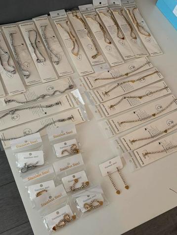 Partij stainless steel sieraden ketting armband oorbel beschikbaar voor biedingen