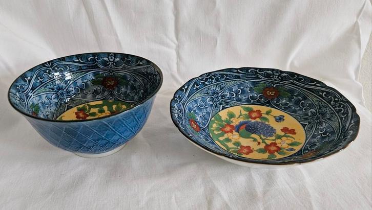 Juzan Gama Japan Kom & Schaal Set, Huis en Inrichting, Woonaccessoires | Schalen en Manden, Zo goed als nieuw, Schaal, Rond, Porselein of Keramiek
