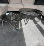 Salontafels marmer, Huis en Inrichting, Tafels | Salontafels, Ophalen, Rond, 50 tot 100 cm, Zo goed als nieuw