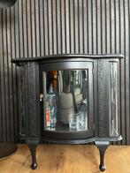 Gerestylde Theekast / Drankkastje met Gebogen Glas, Huis en Inrichting, Ophalen, Gebruikt, 50 tot 100 cm, 25 tot 50 cm