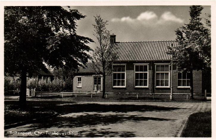 Buitenpost, Chr. Tuinbouwschool - ongelopen, Verzamelen, Ansichtkaarten | Nederland, Ongelopen, Noord-Brabant, Voor 1920, Ophalen of Verzenden