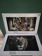 Luxe glazen wanddecoraties, schilderij – Tijger & Leeuw, Ophalen