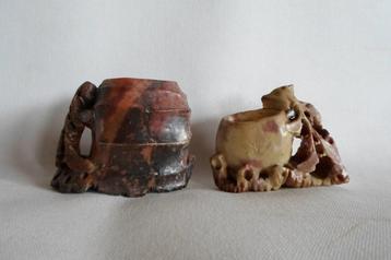 Speksteen Penselen Potjes 2x beschikbaar voor biedingen