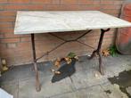 Brocante tuintafel met marmerblad 60 x 100, Ophalen, Gebruikt
