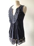 Donkerblauwe zomertop Just M Paris 100% zijde - S, Blauw, Ophalen of Verzenden, Zo goed als nieuw, JUST M