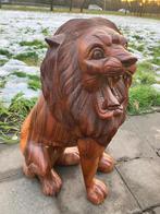 Houten zittende leeuw, Antiek en Kunst, Kunst | Beelden en Houtsnijwerken, Ophalen