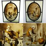 Antiek glas in lood raamhanger  17e eeuw gebrandschilderd, Antiek en Kunst, Ophalen of Verzenden
