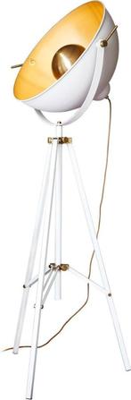 Vloerlamp Wit met goud metaal met dimmer, Ophalen, Zo goed als nieuw, Metaal, 150 tot 200 cm