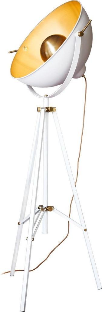 Vloerlamp Wit met goud metaal met dimmer, Huis en Inrichting, Lampen | Vloerlampen, Zo goed als nieuw, 150 tot 200 cm, Metaal