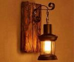 Alessio Wandlamp lantaarn brons op plank Vintage industrieel, Glas, Nieuw, Ophalen of Verzenden, A
