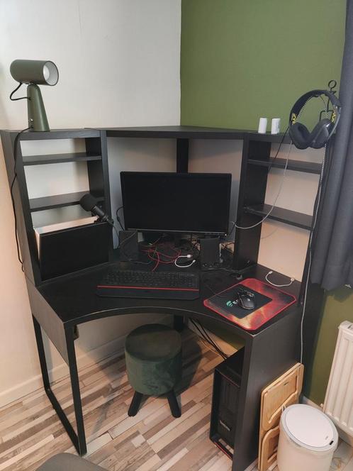 Gratis ophalen: Micke hoekbureau zwart Ikea, Huis en Inrichting, Kasten | Computermeubels, Gebruikt, 120 tot 170 cm, 70 tot 120 cm