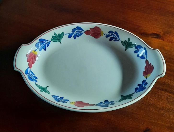 Boerenbont 2x ovale broodschaal / serveerschaal 31 x 21 cm, Huis en Inrichting, Keuken | Servies, Zo goed als nieuw, Schaal of Schalen