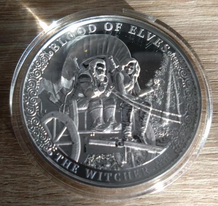 Zilver 2 oz munt - The Witcher - Blood of Elves - 2024, Postzegels en Munten, Edelmetalen en Baren, Zilver, Ophalen