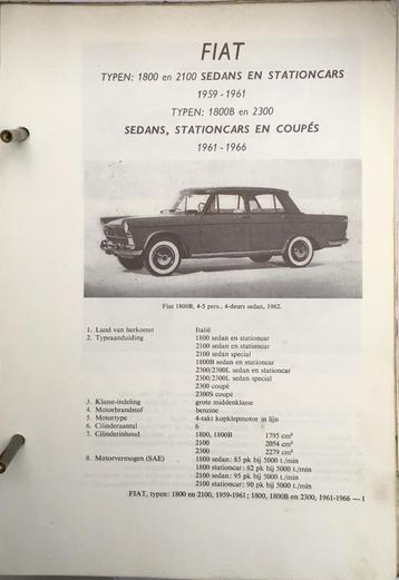 Fiat 1800 2100 2300 1961-66. Olyslagers autotechnisch handb. beschikbaar voor biedingen