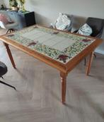 Mooie degelijke tafel met decoratief tegelwerk -ca.1,60-1,00, Ophalen, 50 tot 100 cm, Zo goed als nieuw, 150 tot 200 cm
