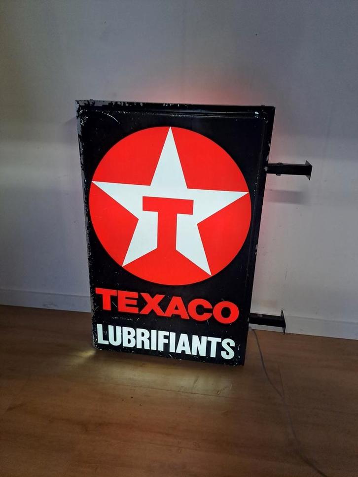 Vintage Texaco reclamebord lichtreclame lichtbak, Verzamelen, Merken en Reclamevoorwerpen, Gebruikt, Lichtbak of (neon) lamp, Ophalen