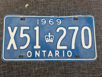 Kentekenplaat Canada Ontario 1969 nummerbord Nummerplaat Lic beschikbaar voor biedingen