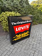 Vintage Levi’s lichtbak, dubbelzijdig reclamebord, Ophalen, Gebruikt, Lichtbak of (neon) lamp, /