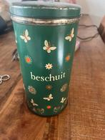 Vintage groen beschuit blik, Verzamelen, Blikken, Ophalen of Verzenden, Gebruikt, Beschuit, Overige merken