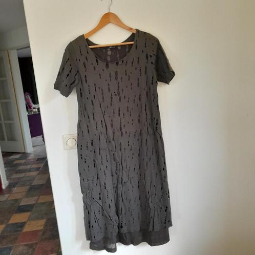 rimini jurk groen, Kleding | Dames, Jurken, Zo goed als nieuw, Maat 42/44 (L), Groen, Onder de knie, Ophalen of Verzenden