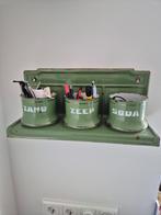 Groene vintage emaille keuken accessoires., Antiek en Kunst, Ophalen