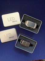 2 x futuristische led horloges., Overige merken, Staal, Staal, Polshorloge