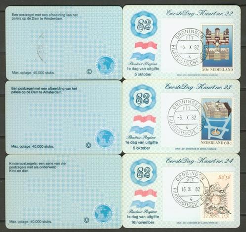 Eerstedag Kaart Nr.22-23-24 1982 Filatelistische Dienst EK-8, Postzegels en Munten, Postzegels | Nederland, Gestempeld, Na 1940