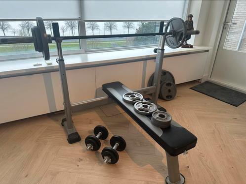 TuffStuff Halterset bankdruk barbell incl. ALLE TOEBEHOREN, Sport en Fitness, Fitnessmaterialen, Gebruikt, Halterset, Ophalen