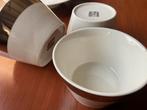 3 schaaltjes HEMA ceramic wit met zilver biesje, Huis en Inrichting, Keuken | Servies, Ophalen of Verzenden, Overige stijlen, Porselein