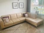 Leren beige hoekbank Italsofa, Huis en Inrichting, Banken | Complete zithoeken, Ophalen, Gebruikt, Leer