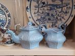 blauwsteen koffiepot melkkannetje Petrus Regout Maastricht, Ophalen of Verzenden