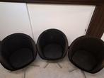 3 kuipstoelen - zie tekst, Ophalen, Zo goed als nieuw, Zwart, Drie